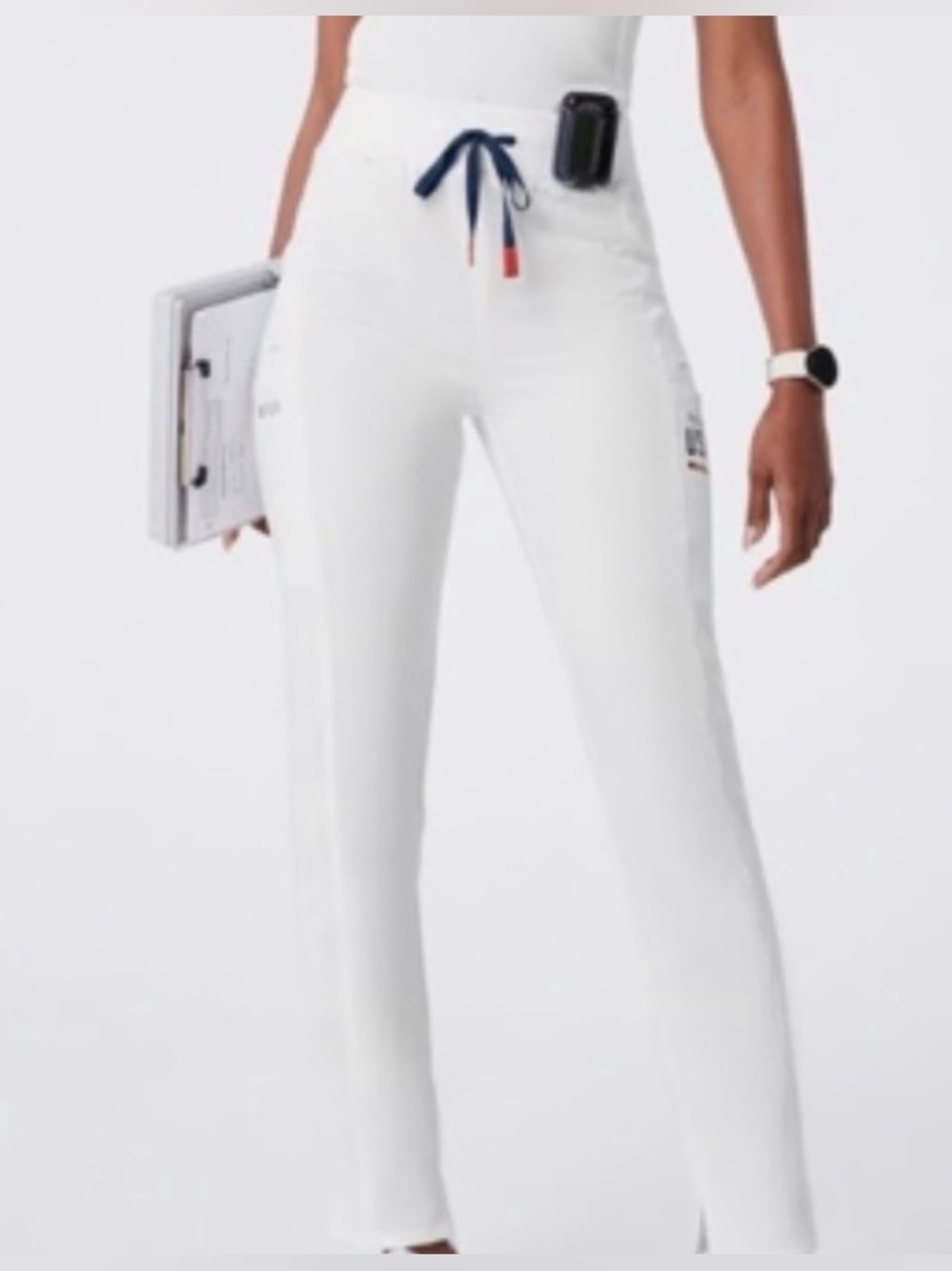 Figs x Team USA White High Waisted Scrub Pant Women’s XS Petite New with Tags